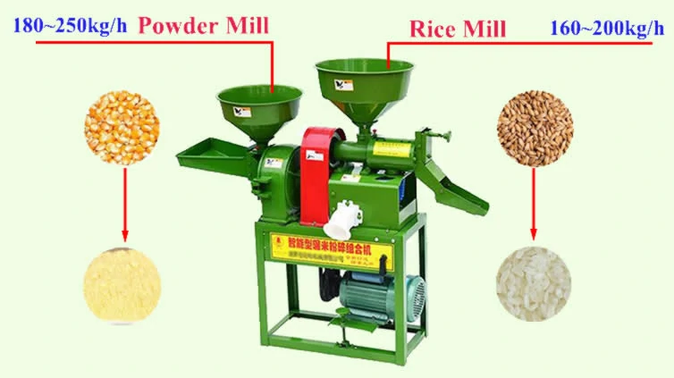 combine rice mill with grinder and pulverizer